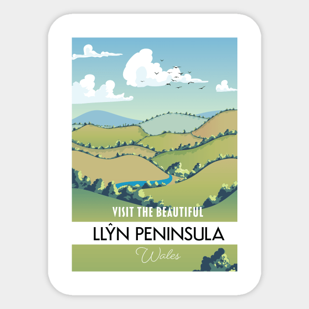 Llŷn Peninsula Wales Sticker by nickemporium1